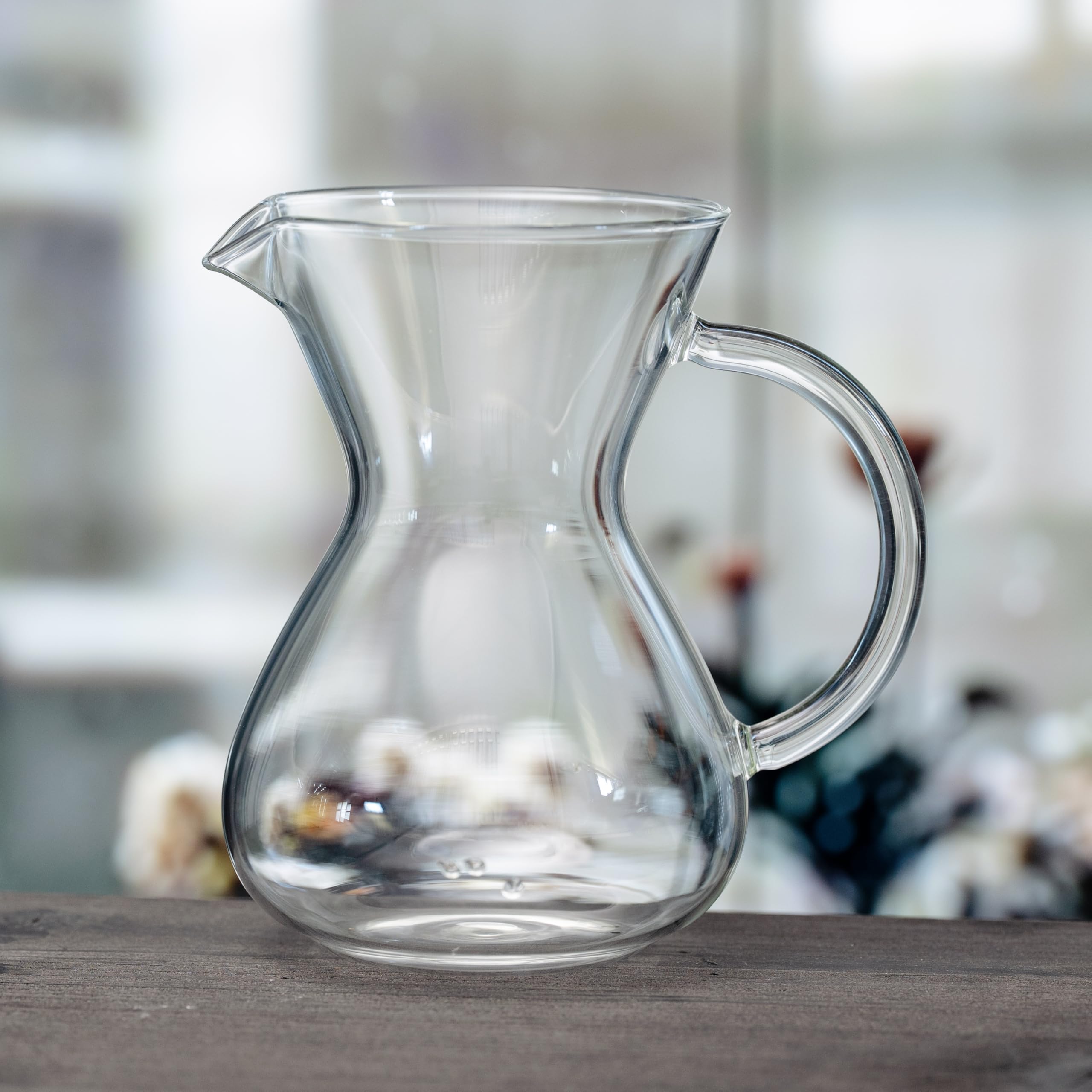 Pour Over Coffee Maker 2 Cup 16oz Borosilicate Glass Carafe with Stainless Steel Reusable Filter, Manual Drip Brewer, Paperless Coffee Pot for Home Kitchen Cafe