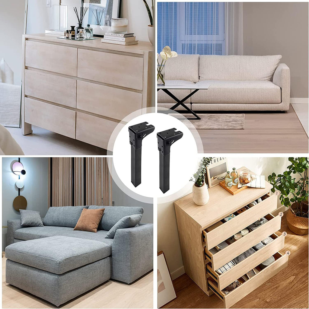 RHBLME 4 Pack Folding Table Legs, 15.75Inches/ 400mm Folding Legs Heavy Duty Metal Furniture Legs, Sofa Cabinet Dresser Legs for Home Decor Replacement Legs for Bed Table, with Mounting Screws