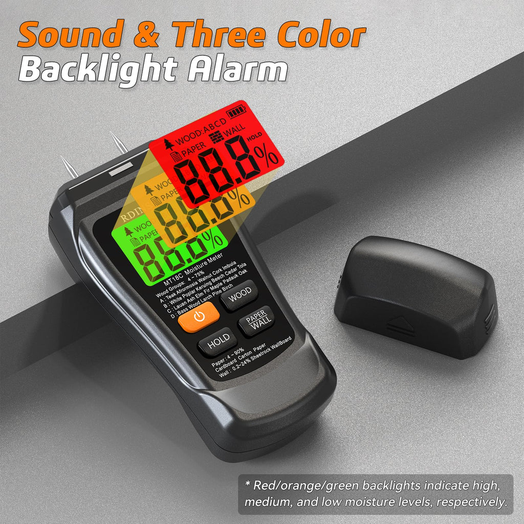 Wood Moisture Meters Detector for Lumber, Log Moisture Detector for Firewood,Hardwood and Softwood