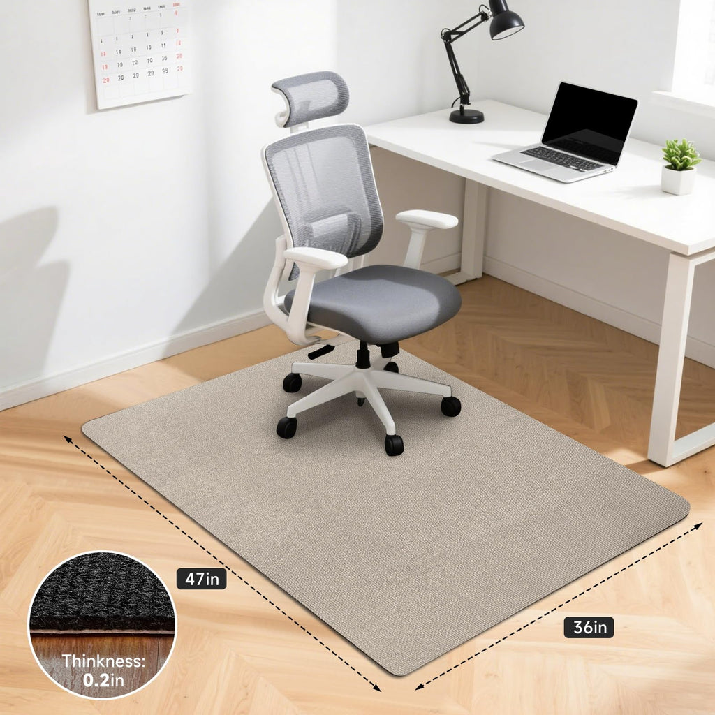 SHAREWIN Office Chair Mats for Hardwood Floor, Computer Chair Rug, Under Desk Mat, Large Anti-Slip Floor Protector for Home, Office, Study, Light Camel, 47"x36"