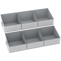 DIMJ Closet Storage Bins Shelves - 6 Pack Foldable Storage Box Trapezoid Closet Cube Organizer, Clothing Containers Basket Organization for Towel, DVD, Dorm - Ant Grey