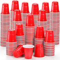 WUWEOT 700 Pack Red Plastic Shot Glasses, 2 Ounce Reusable Party Cups, Mini Tasting Cups Jello Shots Glasses for Serving Condiments, Snacks, Samples and Tastings