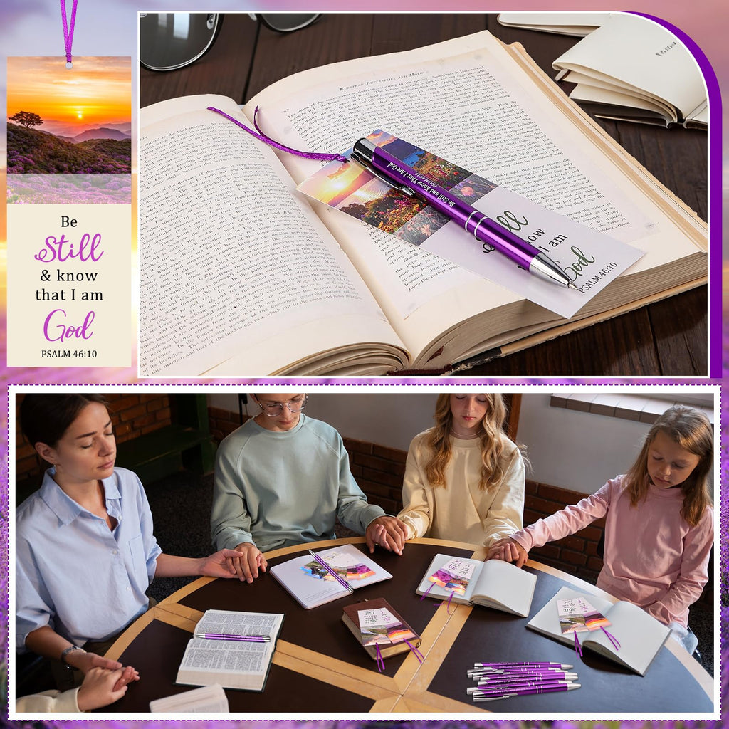 18 Sets Be Still and Know That I Am God Bookmark with Ballpoint Pen-Psalm 46: 10 Bookmarks, Christian Ballpoint, Verse Bookmark Inspirational Religious Gifts for Church Sunday School Party Supplies