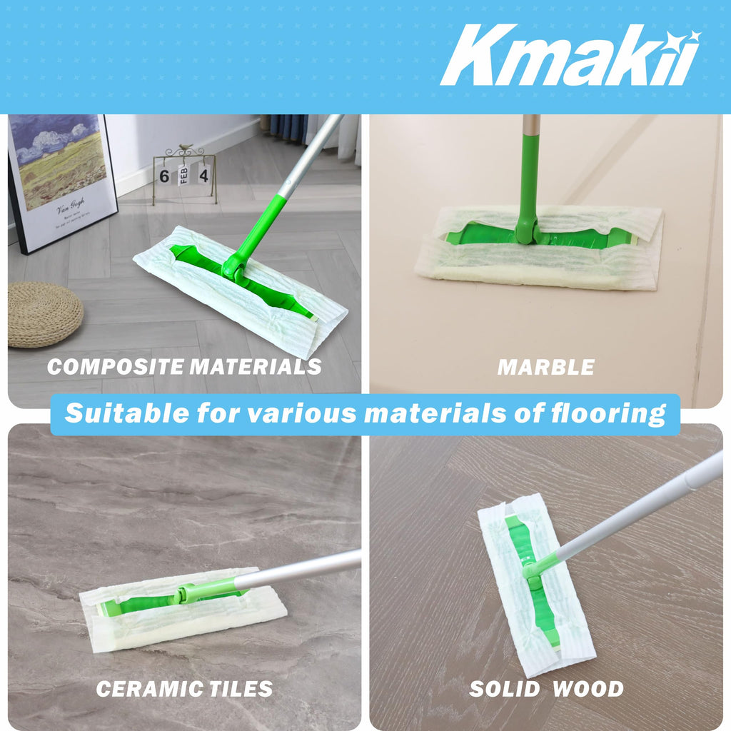 KMAKII Dry Sweeping Cloths Dry Mop Refills for Floor Mopping and Cleaning Disposable Dusting Cloths Electrostatic Cloths Unscented 120 Counts