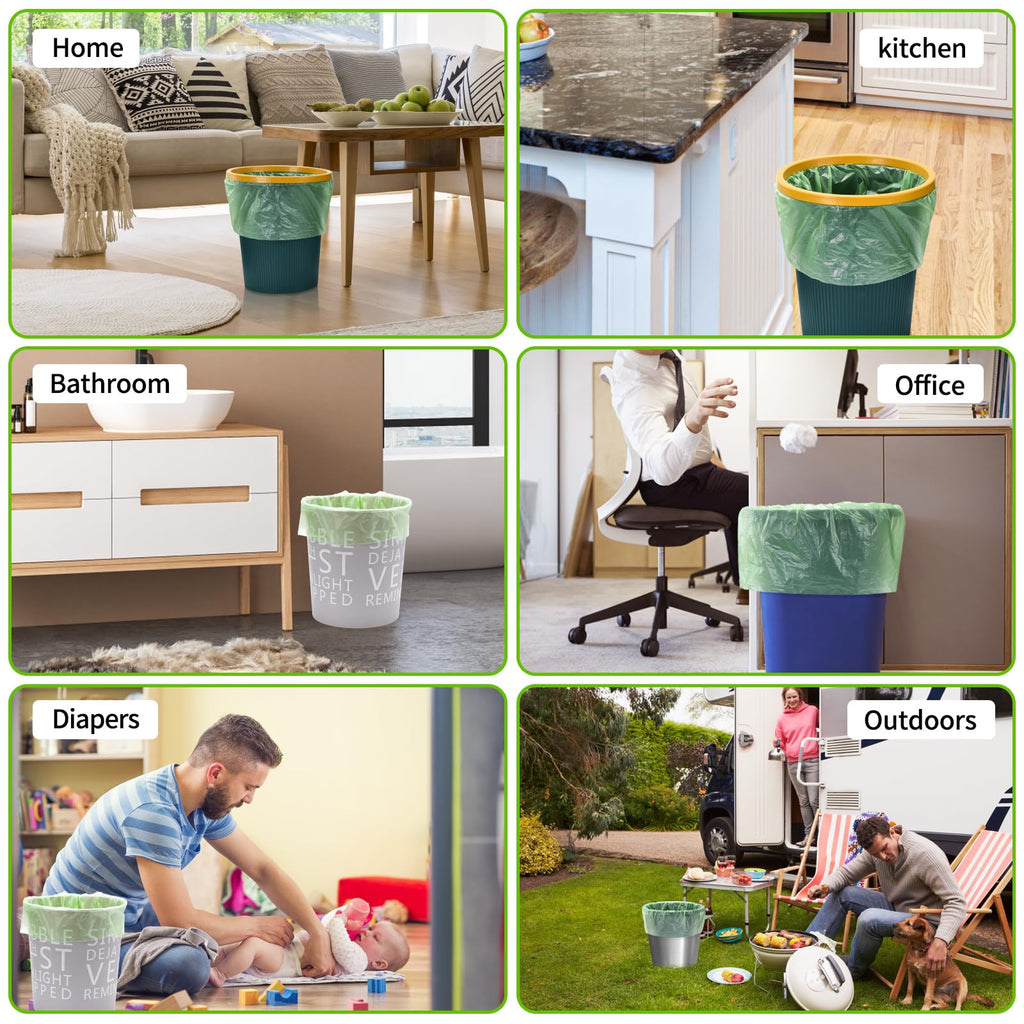 Biodegradable Small Trash Bags, 10L / 3 Gallon, 200 Count | Premium Thick Garbage Bags, Unscented Eco-Friendly Bin Liners for Kitchen, Bathroom, Office & Bedroom | EnvoWise Compostable Trash Bags