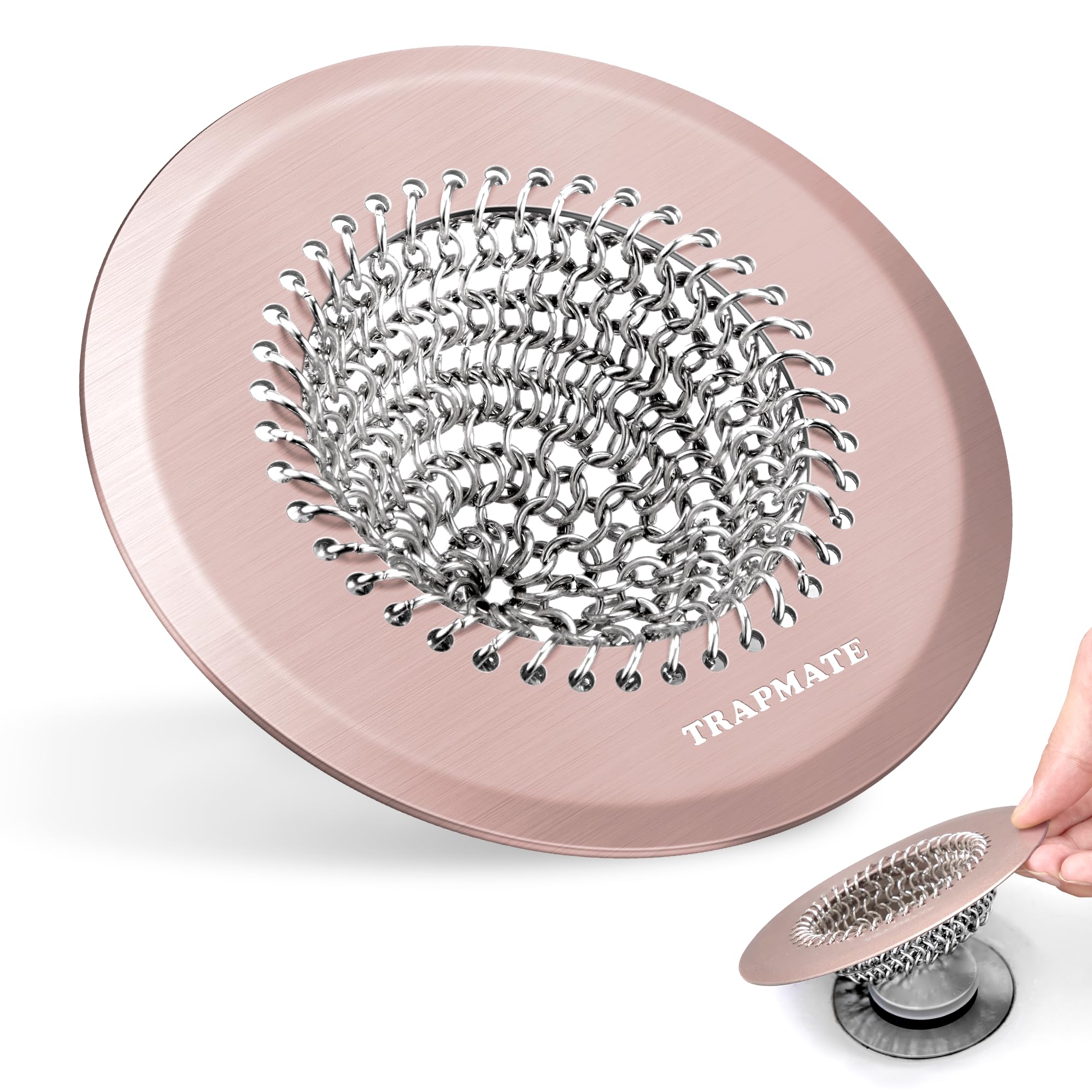 Shower Drain Hair Catcher, Easy Clean Bathtub Drain Hair Catcher, Anti-Slip Hair Catcher Shower Drain, Upgraded 304 Stainless Steel Tub Hair Catcher, Shower Drain Cover for Sink, Bathtub, Drain