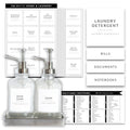 Laundry Labels for Jars, 136 Preprinted Home and Laundry Label Stickers for Storage Bins, Cleaning Jars, Spray Bottles, Linen Closet, Household Organization