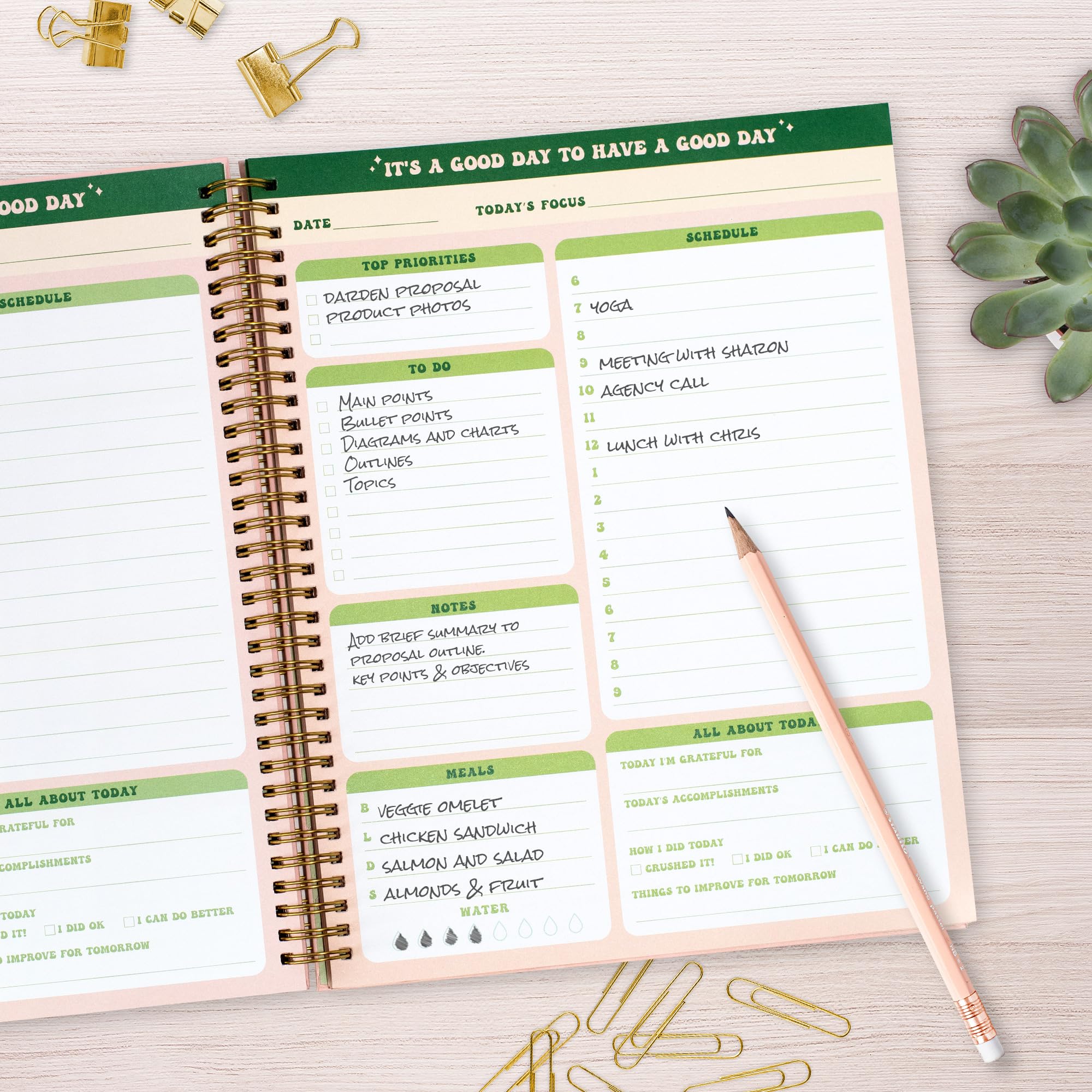 THiNKABLE Undated Daily Planner Notebook 8.5x11, Cute Notebook, Pink Green To Do List Large Hardcover Spiral Schedule Planner, Inspirational Quote Students Girls Teens (PLANNER PARENT)