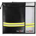 Fireproof Waterproof Money Document Bag - 15" x 11" Upgraded Zipper Bags, Fire & Water Resistant Storage Organizer Pouch for A4 A5 Documents Holder,File,Cash,Jewelry,Passport,Tablet (Black+Gray)