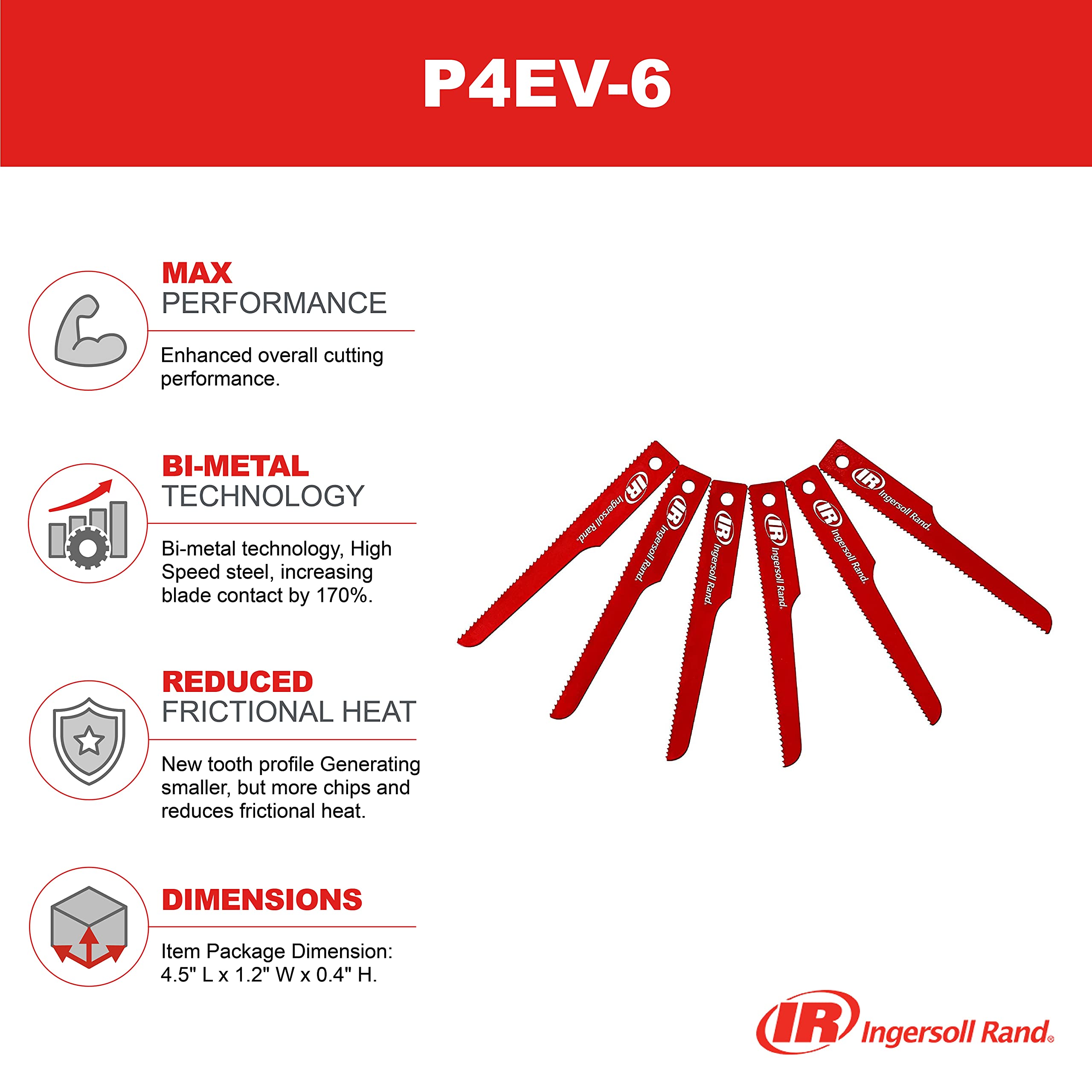 Ingersoll Rand P4EV-6 Air Reciprocating Saw Blades