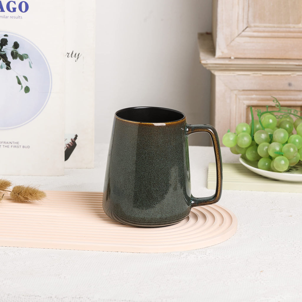 Large Ceramics Coffee Mugs,24 OZ,Large Handle Design,Extra Large Tea and Coffee Cup for Office and Home，Microwave and Dishwasher Safe(Color:24 oz Green).