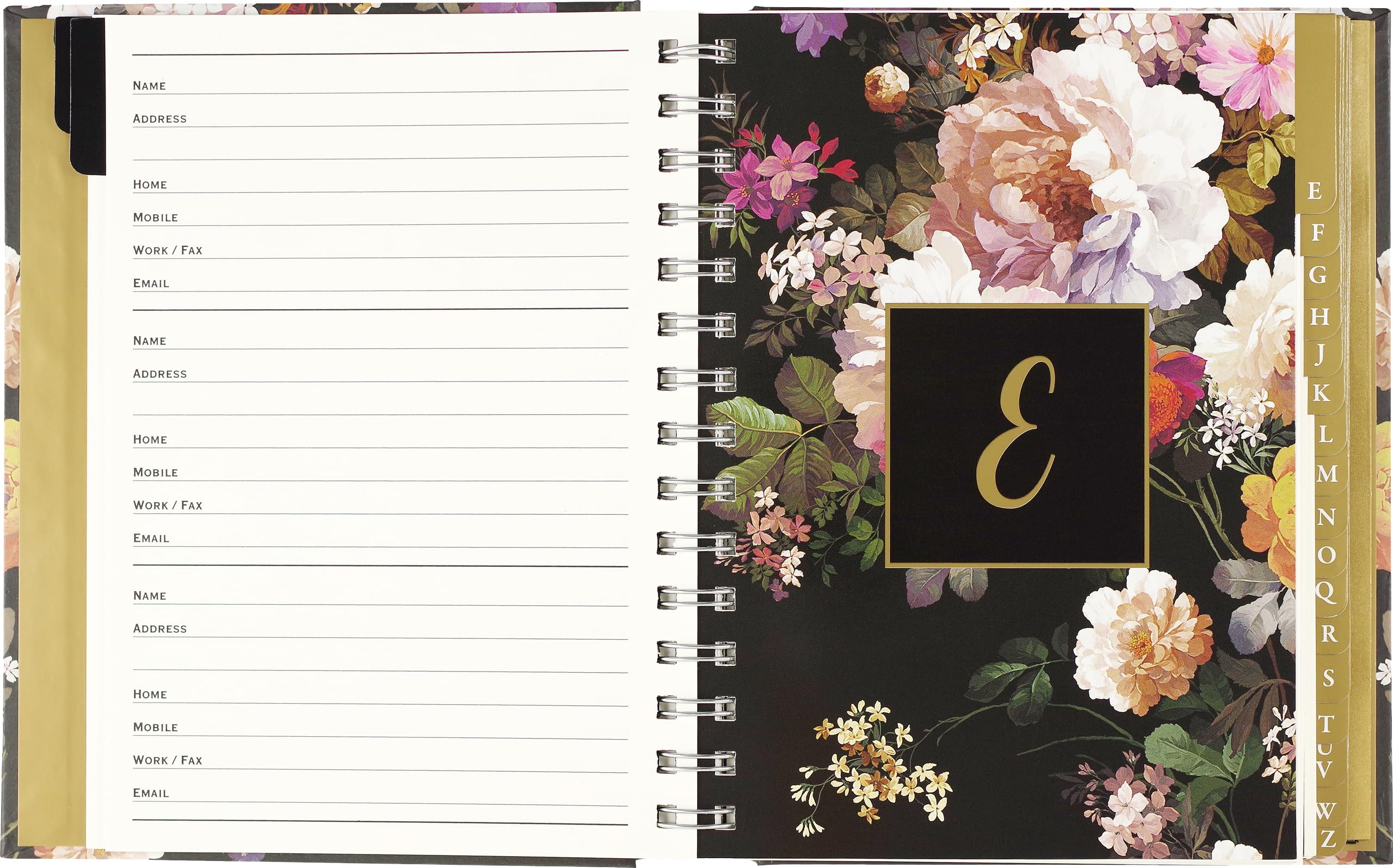 Midnight Floral Large Address Book