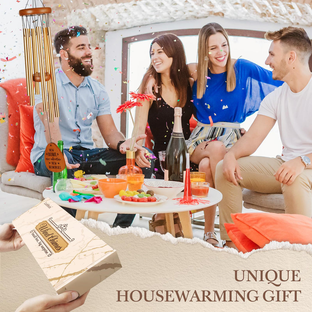 Leebbsin House Warming Gifts New Home, Housewarming Wind Chime, New Home Gifts for Women, Men, Couple, New Homeowner, Friend, Coworker, New Home Gift Ideas for First Home, New Apartment, House