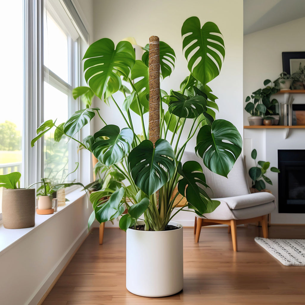 EcoNour 48 inches Moss Pole - Monstera Plant Support Sticks - Coco Coir Plant Support Stakes for Small Potted Climbing Plants - Elevate Indoor Potted Plants to Grow Upwards