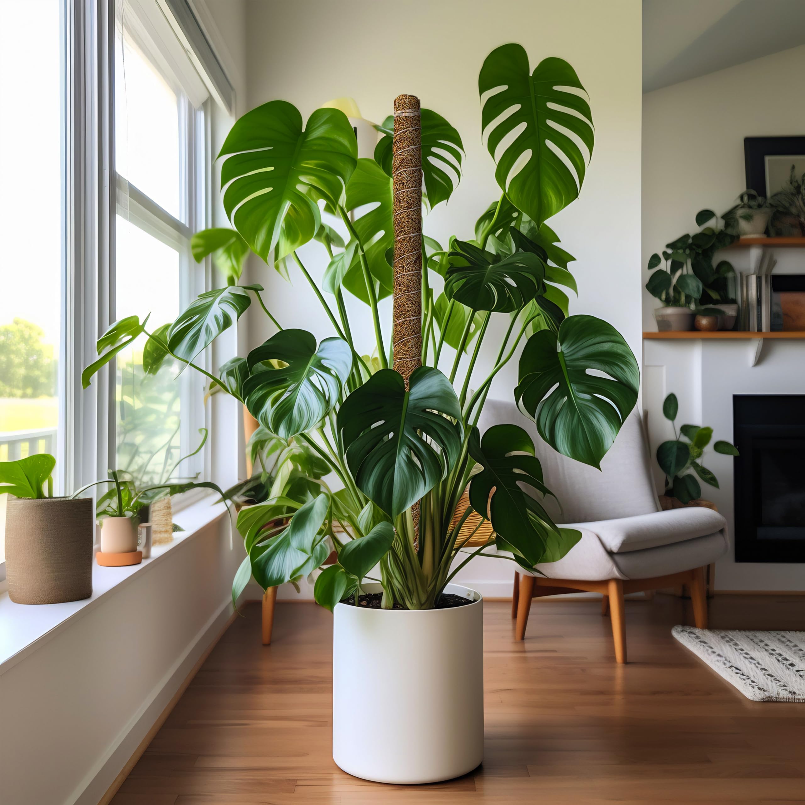 EcoNour 48 inches Moss Pole - Monstera Plant Support Sticks - Coco Coir Plant Support Stakes for Small Potted Climbing Plants - Elevate Indoor Potted Plants to Grow Upwards
