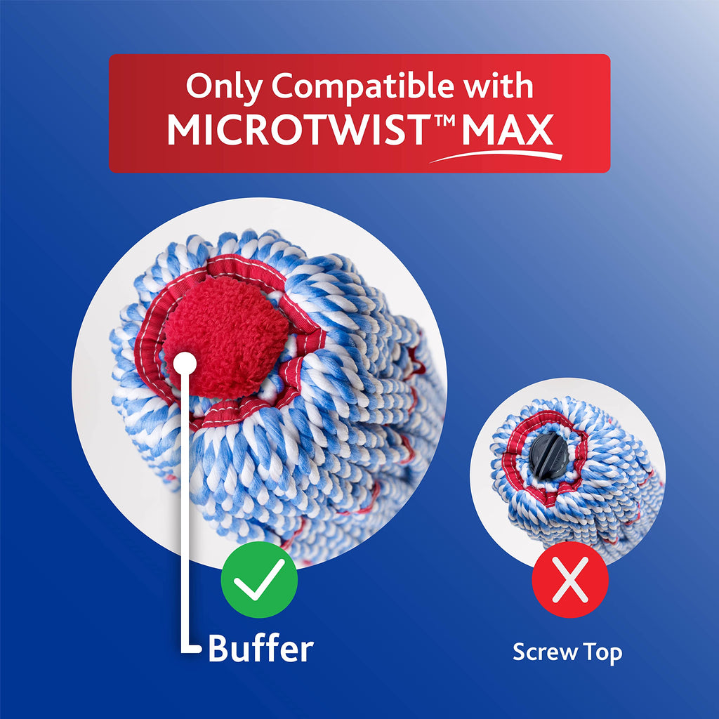 O-Cedar MicroTwist MAX Twist Mop Head Replacement | Machine Washable | Reusable | Microfiber Refill | Removes 99% of Bacteria