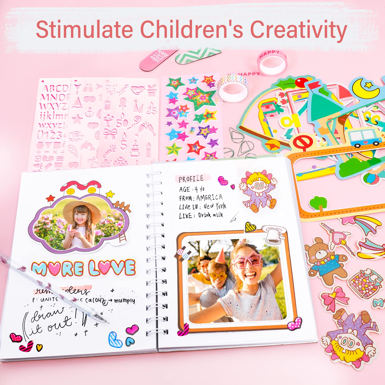 DIY Journaling Set Gifts for Girls Age of 8 9 10 11 12 13 Years Old and Up Personalized Diary For Tweens & Teens Journal for Girls Journal Kit Birthday Gift Cute Art Crafts Scrapbook Stationary Kit