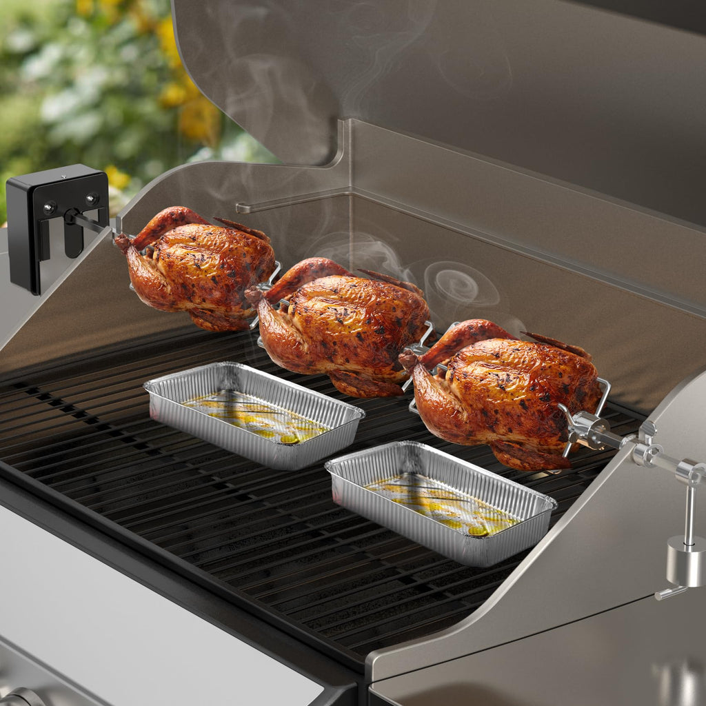 onlyfire Double Sided 4 Pronged Rotisserie Fork for Most Grills, Fits 5/16" Square Rotisserie Spit Rods, 2 PCS