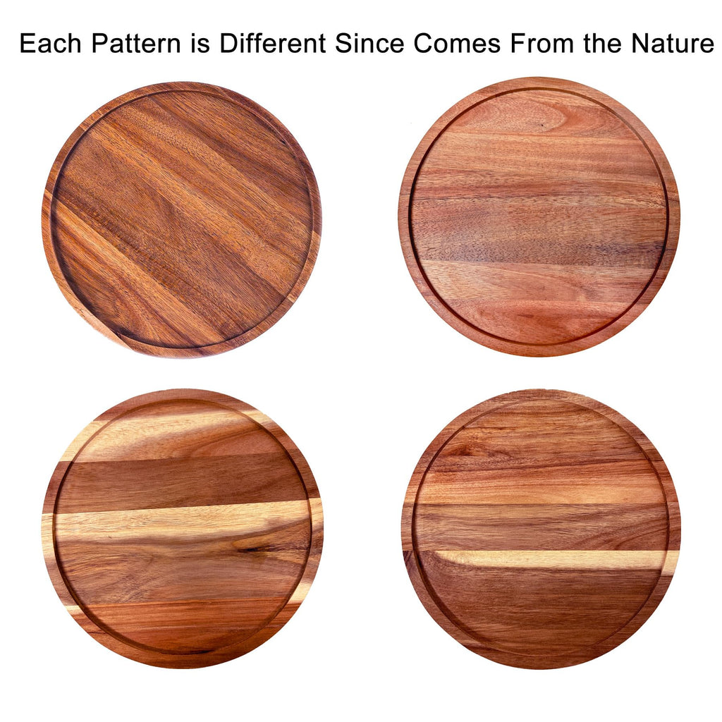 Baoswi 25.4 cm Turntable Acacia Wood Lazy Susan Organizer 10'' Rotating Wooden Spice Rack Organizer for Kitchen Countertop Cabinet Pantry Table Organization