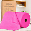 KitchLife Microfiber Cleaning Cloth Roll -100 Pieces, Tear Away Towels, Reusable, Washable, Lint Free, Ultra Absorbent Dishcloths Rags for Home, Kitchen, Car, Garage or Workshop (Hot Pink)