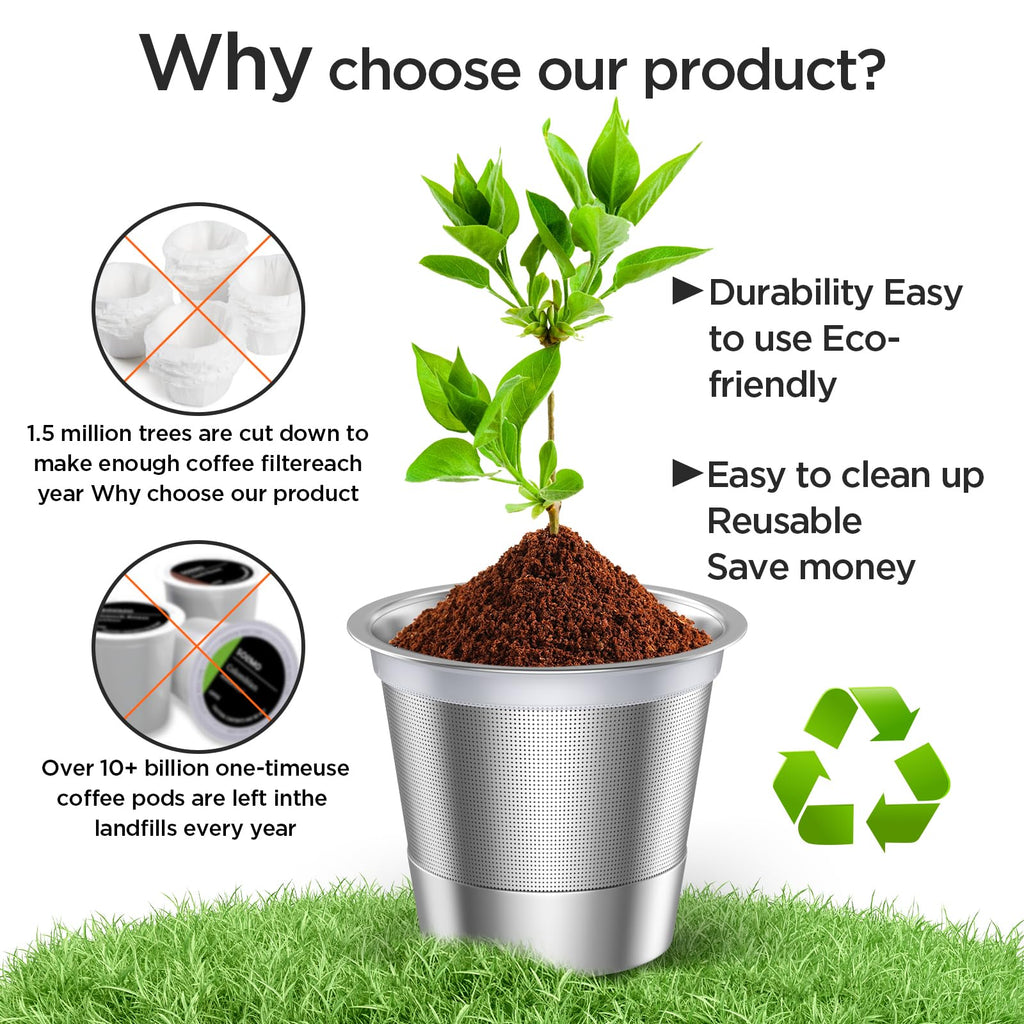 Reusable k Cups for keurig 2.0 1.0,Universal stainless steel Refillable k Cups Filter Use for Keurig all most of coffee Makers brewers(4pack)…