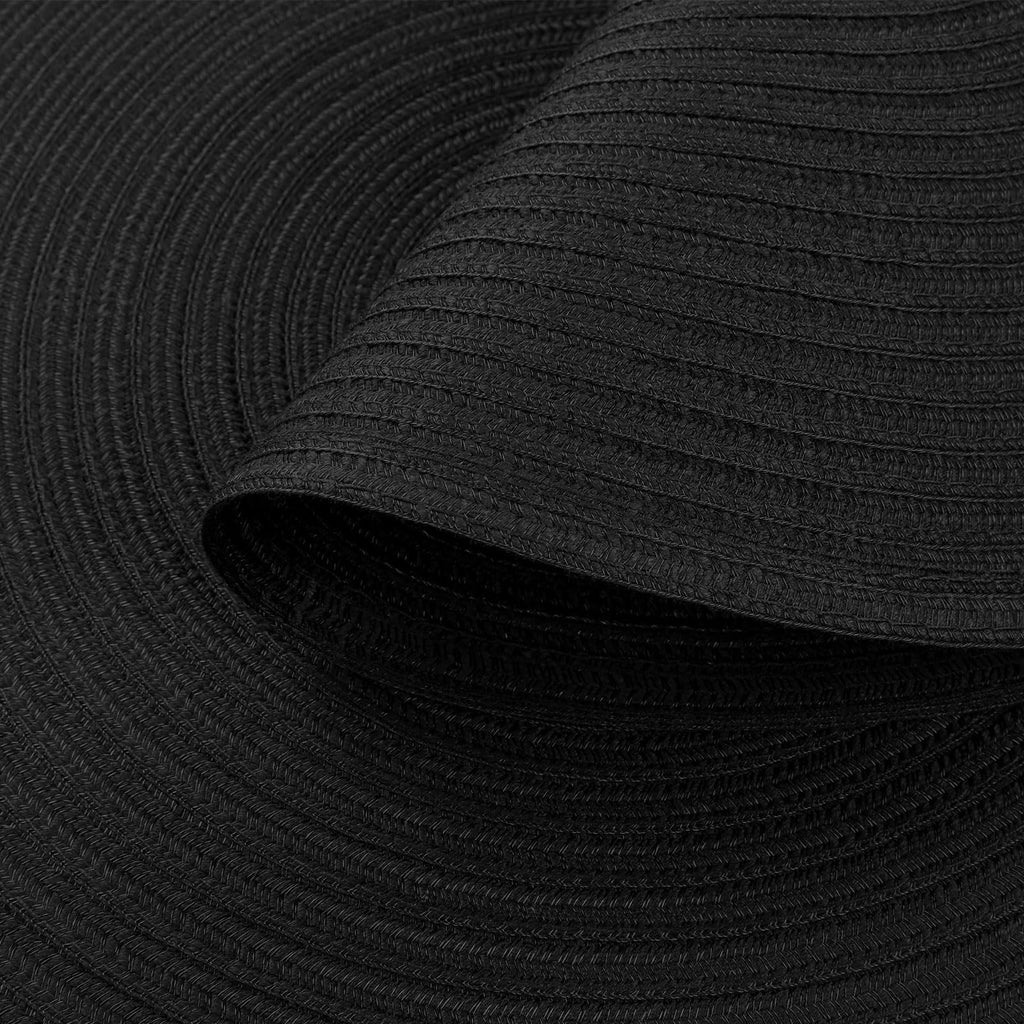 SHACOS Round Braided Placemats Set of 6 Washable Cotton Polyester Woven Round Table Mats 15 inch Heat Resistant (Black, 6)