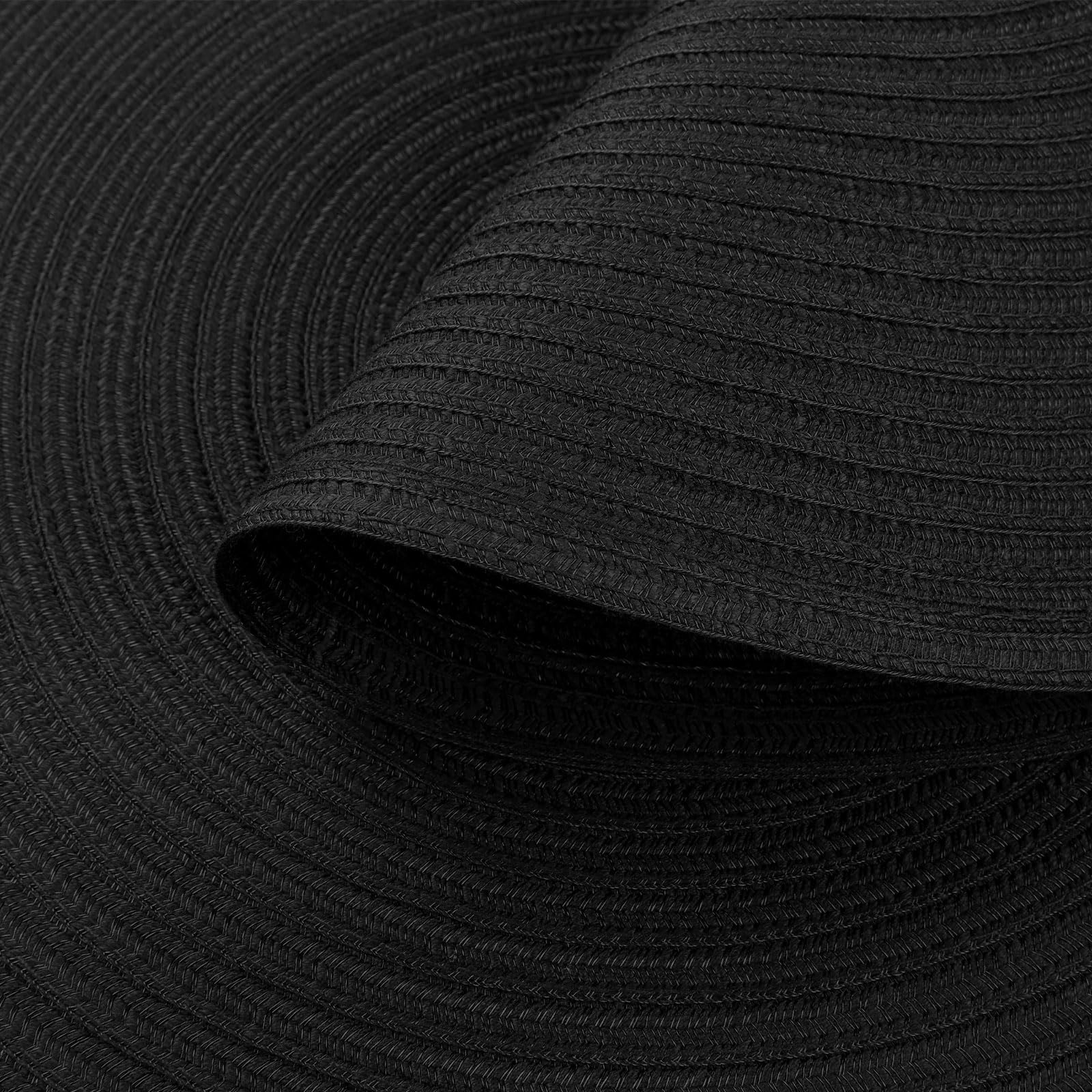 SHACOS Round Braided Placemats Set of 6 Washable Cotton Polyester Woven Round Table Mats 15 inch Heat Resistant (Black, 6)