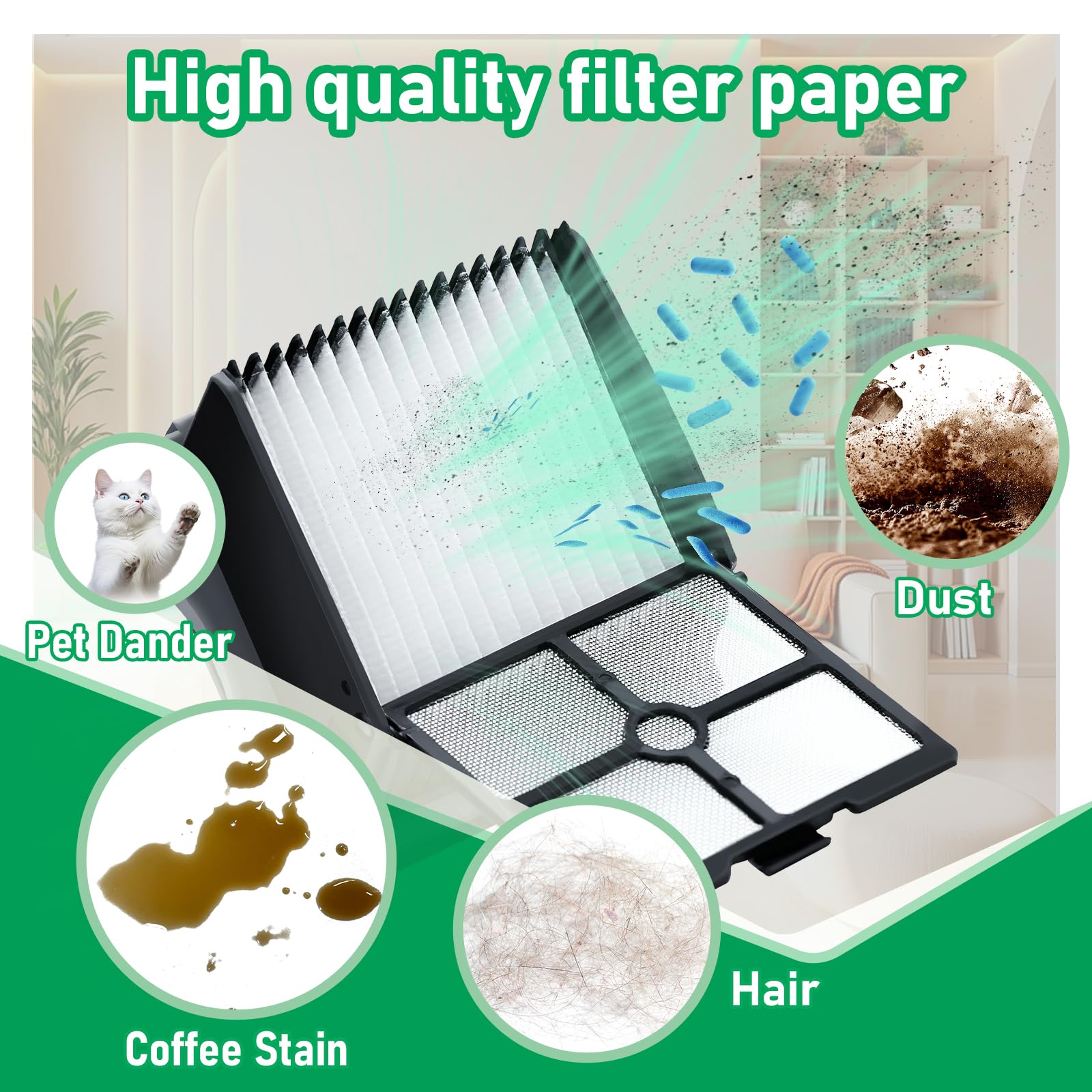 Klypticfit Roller Brush Replacement and HEPA Filter Kit Compatible with Tineco Floor ONE S5,Floor One S5 Pro Cordless Wet Dry Vacuum Replacement Parts,3 Roller Brush,3 Filters,1 Cleaner Brush