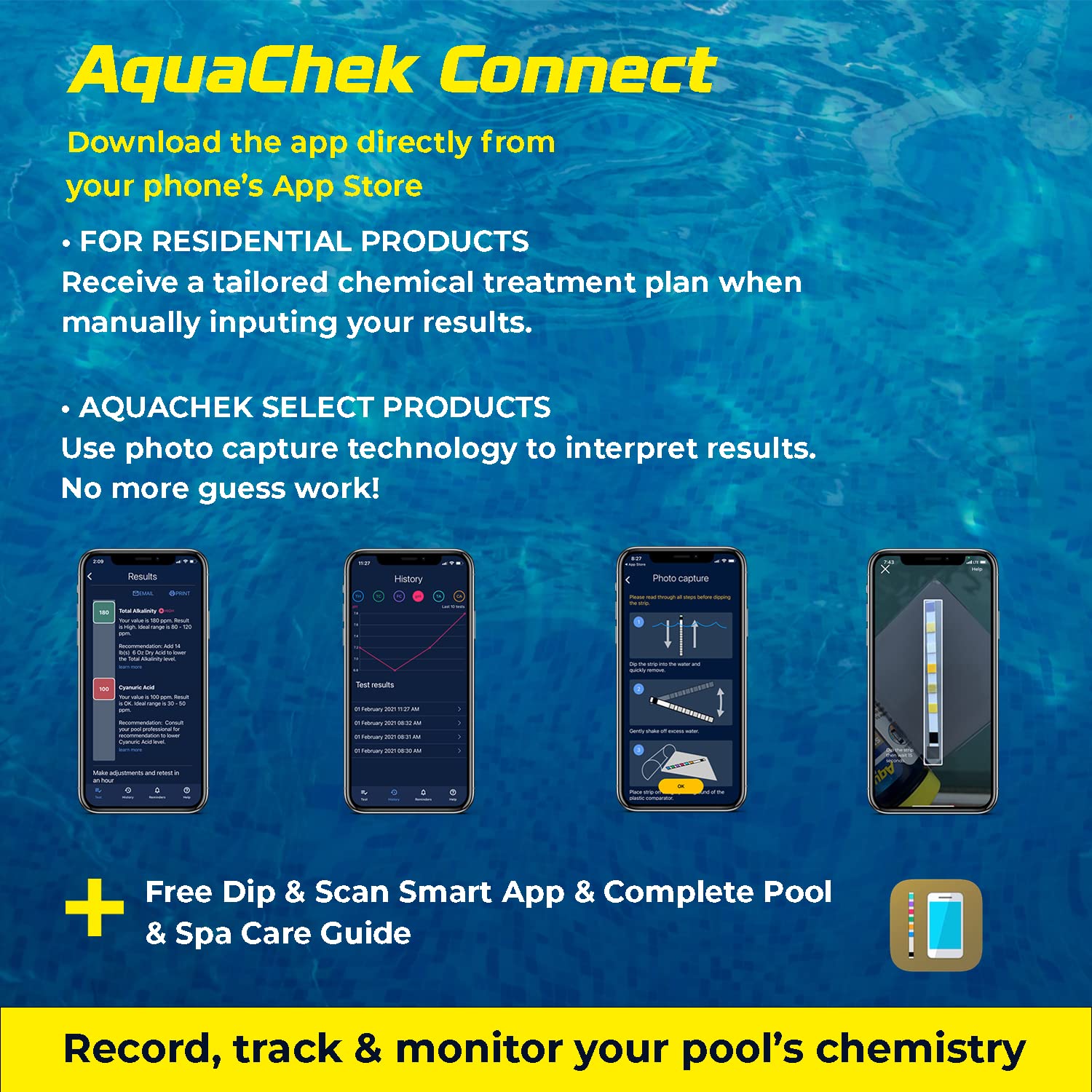 AquaChek 561140A White Salt Titrators Test Strip for Swimming Pools