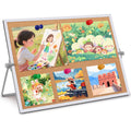 LOKUNN Cork Board Bulletin Board, 11.81"×15.75" Double Sided Pin Board with Silver Aluminum Border, Desktop Small Cork Board for Room School Office Bedroom