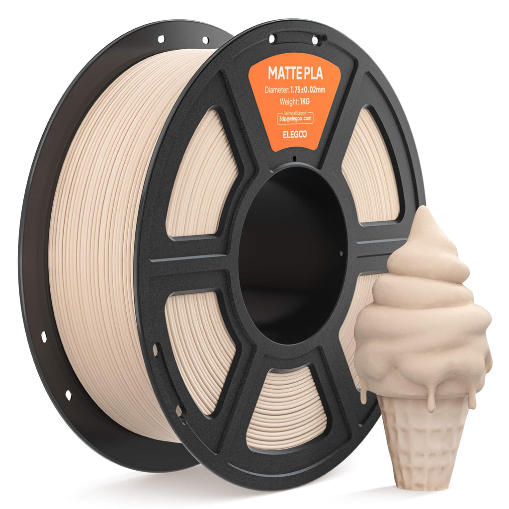 ELEGOO PLA Matte 1.75 mm Beige 1KG,3D Printer Filament with High Precision,Plastic Spool Fits for Most FDM 3D Printers