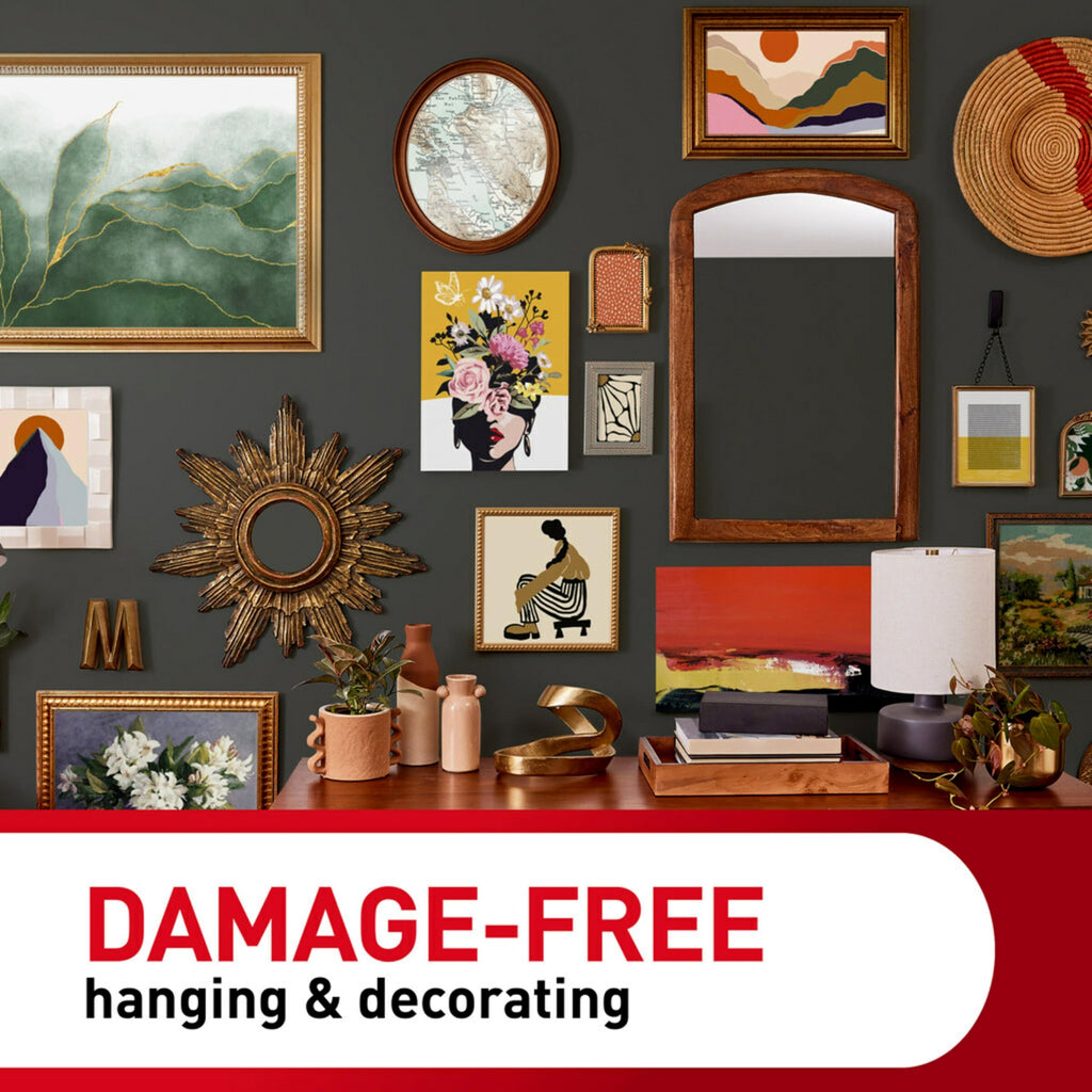 Command 20 Lb XL Heavyweight Picture Hanging Strips, Damage Free Hanging Picture Hangers, Heavy Duty Wall Hanging Strips for Living Spaces, 16 White Adhesive Strip Pairs