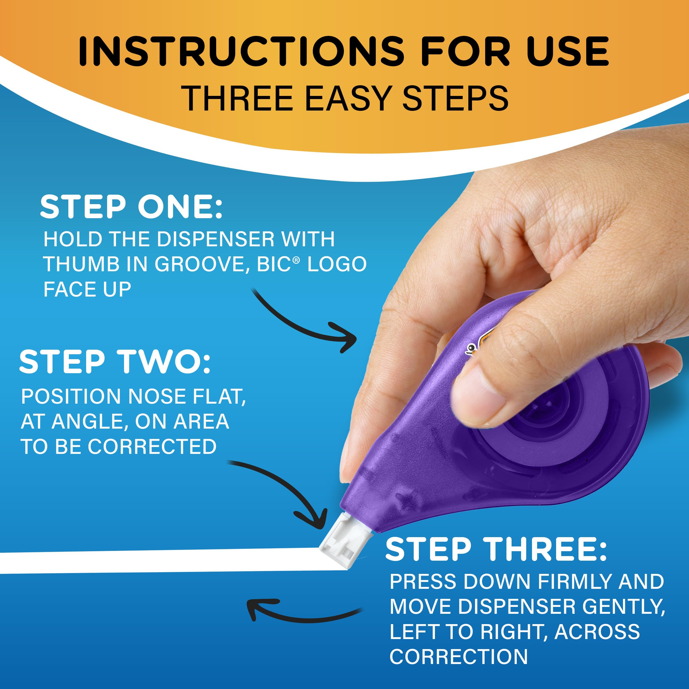 BIC Wite-Out EZ Correct Correction Tape, White, No Dry Time, Tear Resistant Tape, 10-Count