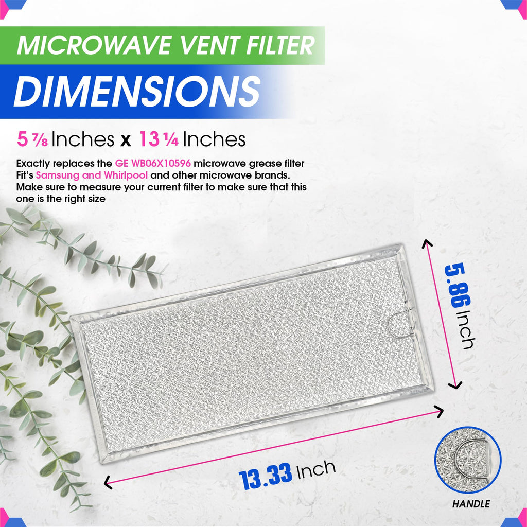 Microwave Grease Filter WB06X10596 Replacement For Many GE Microwaves (2-Pack)