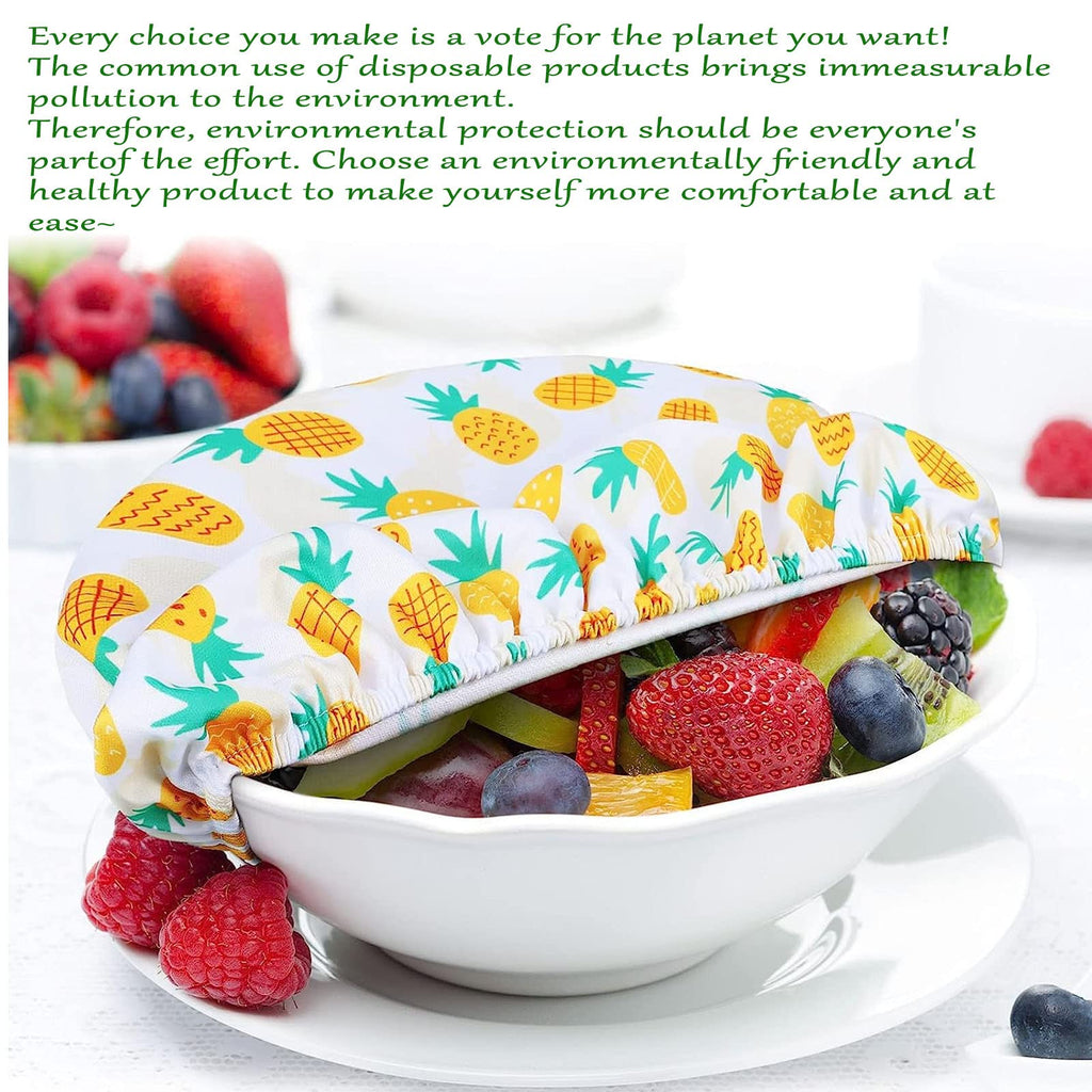 10 Pieces 5 Size Bowl Covers Reusable Elastic Food Storage Cover Stretchy Fabric Cloth Bowl Covers Dish Covers Dough Covers for Resting for Food, Fruits, Leftover (Summer Style)