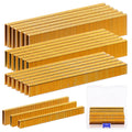 Glarks 2800Pcs 18 Gauge Narrow Crown Staples, 3 Sizes 1/2", 3/4", 1" Galvanized Crown Narrow Staples Assortment Kit for Electric Stapler, Pneumatic, DIY Home Improvement (Gold)