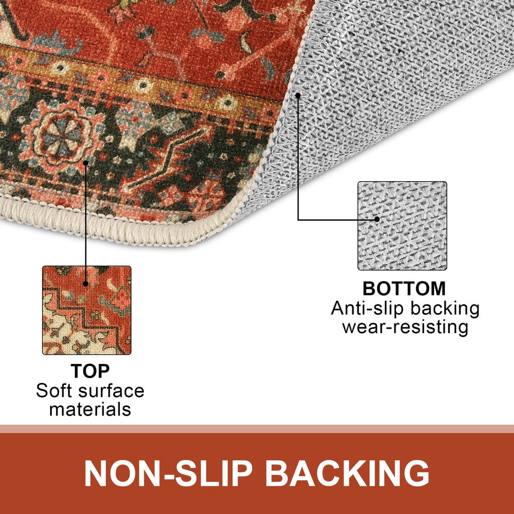 Collive Washable Indoor Door Mat, Non Slip Retro Floor Mat 20" x 32" Door Mats Indoor, Quick Absorbent Doormat Distressed Entrance Rug, Welcome Mats Entryway Rug for Kitchen Home Patio
