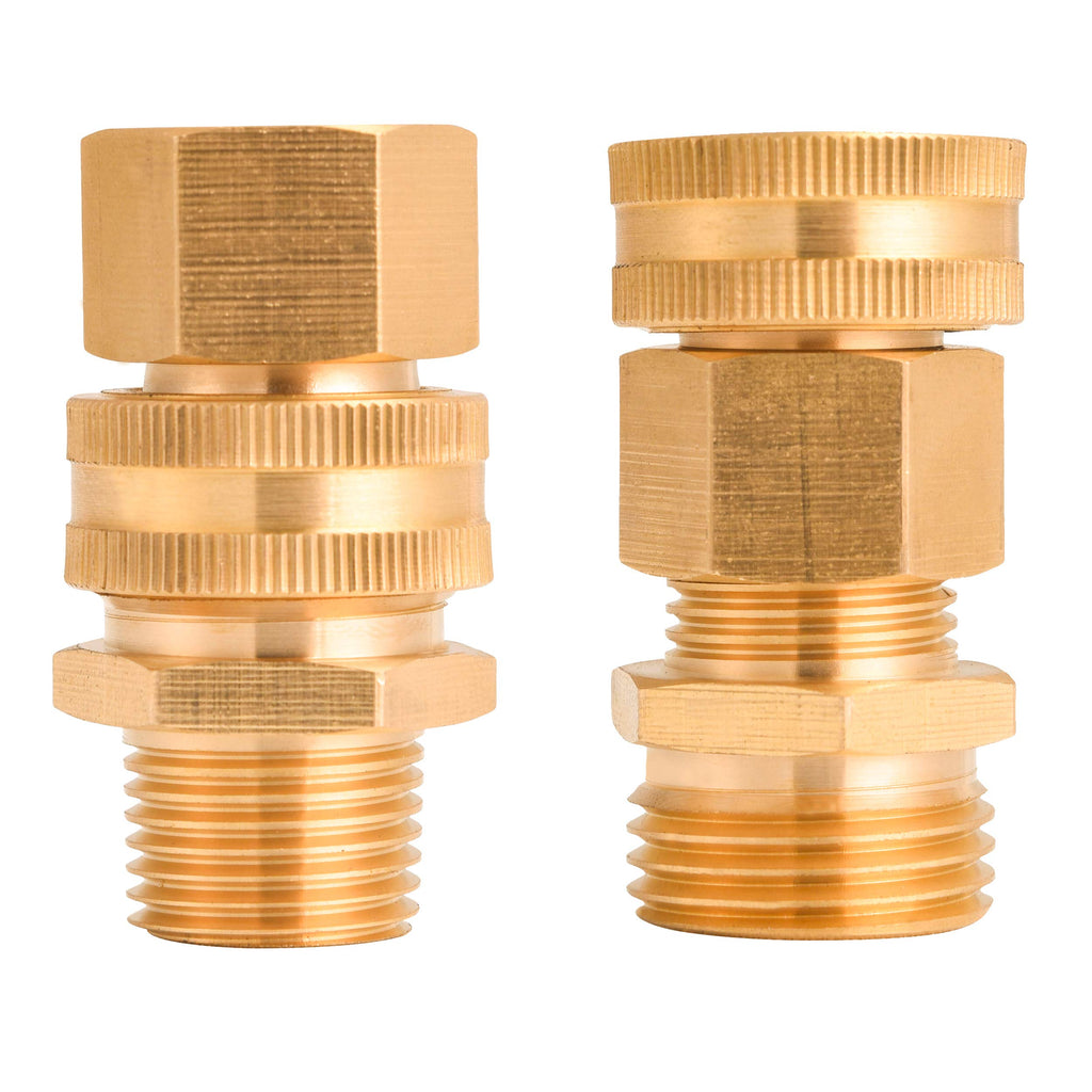 M MINGLE Garden Hose Adapter, 3/4 Inch GHT to 1/2 Inch NPT, Double Male and Female Brass Connector, with Extra 8 Washers