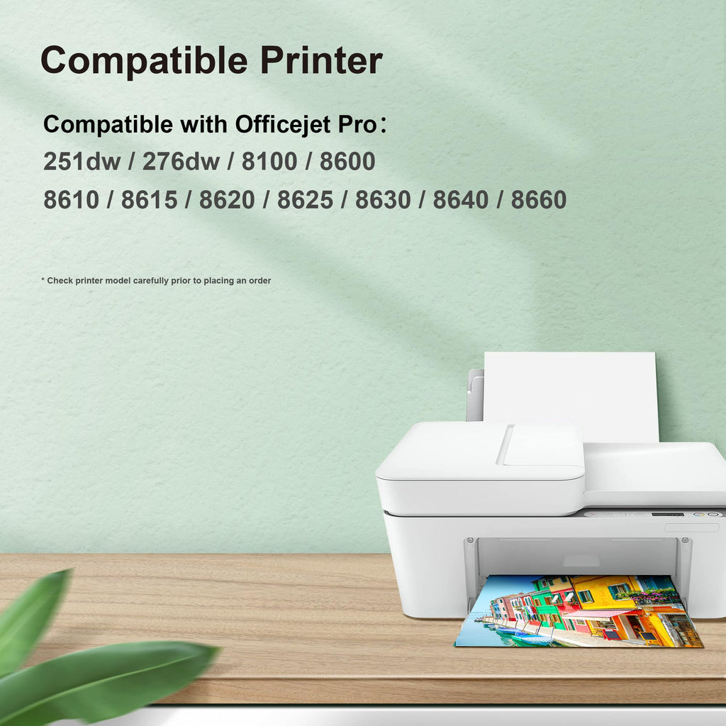 4 Pack 950 951 Ink Cartridges Combo Pack for HP Printer Ink 950XL 951 XL to use with OfficeJet Pro 8600, 8610, 8100, 8620, 8630, Printer (Black| Cyan| Magenta| Yellow)