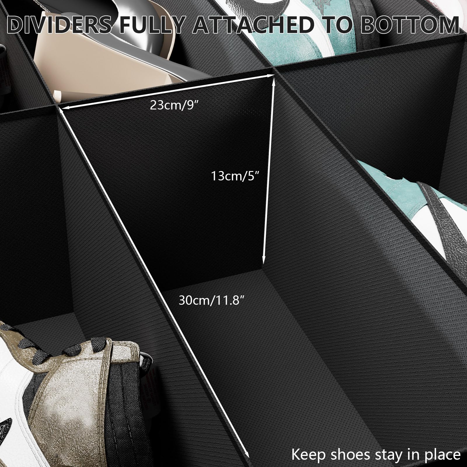 Under Bed Shoe Storage Organizer for Closet Fits 24 Pairs-Sturdy Underbed Shoe Containers Box Bedding Storage Organizador De Zapatos with Clear Cover,Set of 2, 29.3 x 23.6 x 5.9inch(Linen-like Black)