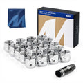 Orion Motor Tech 1/2"-20 Open End Lug Nuts, 3/4" 19mm Hex 0.84x0.9 in. Chrome Plated Wheel Lug Nuts Compatible with Dodge Dakota Ramcharger Ford Bronco Explorer F-150 Jeep Wrangler, Set of 20