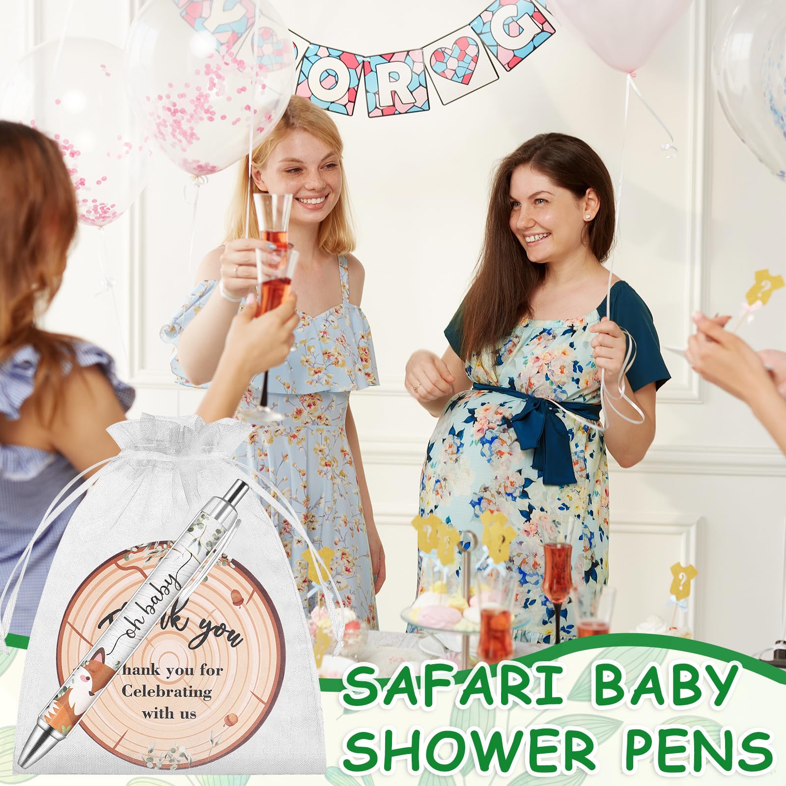 40 Sets Baby Shower Favors Gifts for Guests Include 40 Wild Animal Ballpoint Pens 40 Thank You Greeting Cards 40 Organza Bags Jungle Animal Baby Shower Party Favors Gender Reveal Souvenirs Prizes