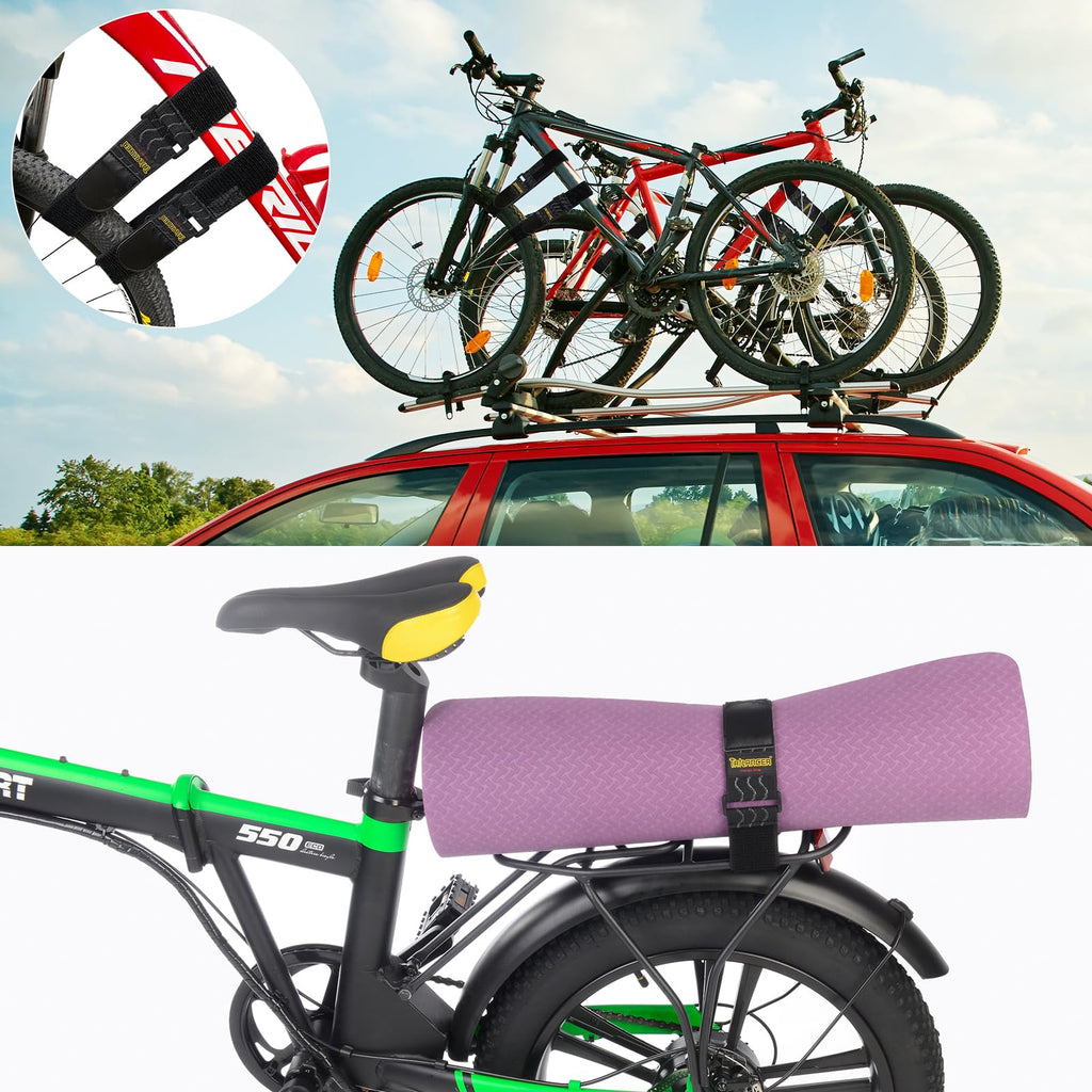 Elastic Cinch Straps 46cm x 5 cm (8 Pack) with Anti-Slip Silicone, Multipurpose Hook and Loop Storage Straps, Bundling Bands for Bike, RV, Boat,Garden, Extension Cords,Cables,Ropes, Hoses Organization