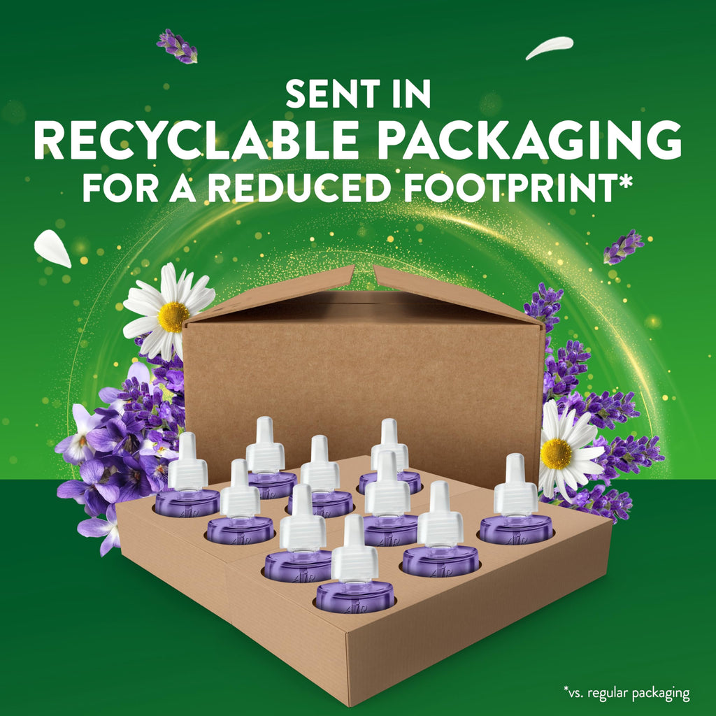 Air Wick Plug in Scented Oil Refills, Lavender and Chamomile, Eco Friendly, Essential Oils, Air Freshener, 0.67 Fl Oz (Pack of 10)