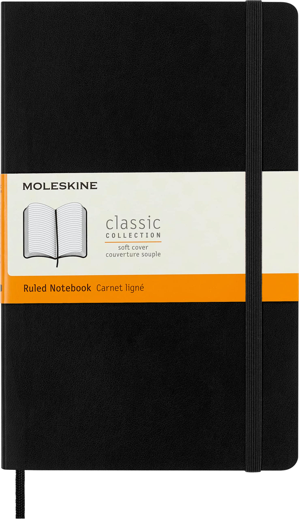 Moleskine Classic Notebook, Soft Cover, Large (5" x 8.25") Ruled/Lined, Black, 240 Pages