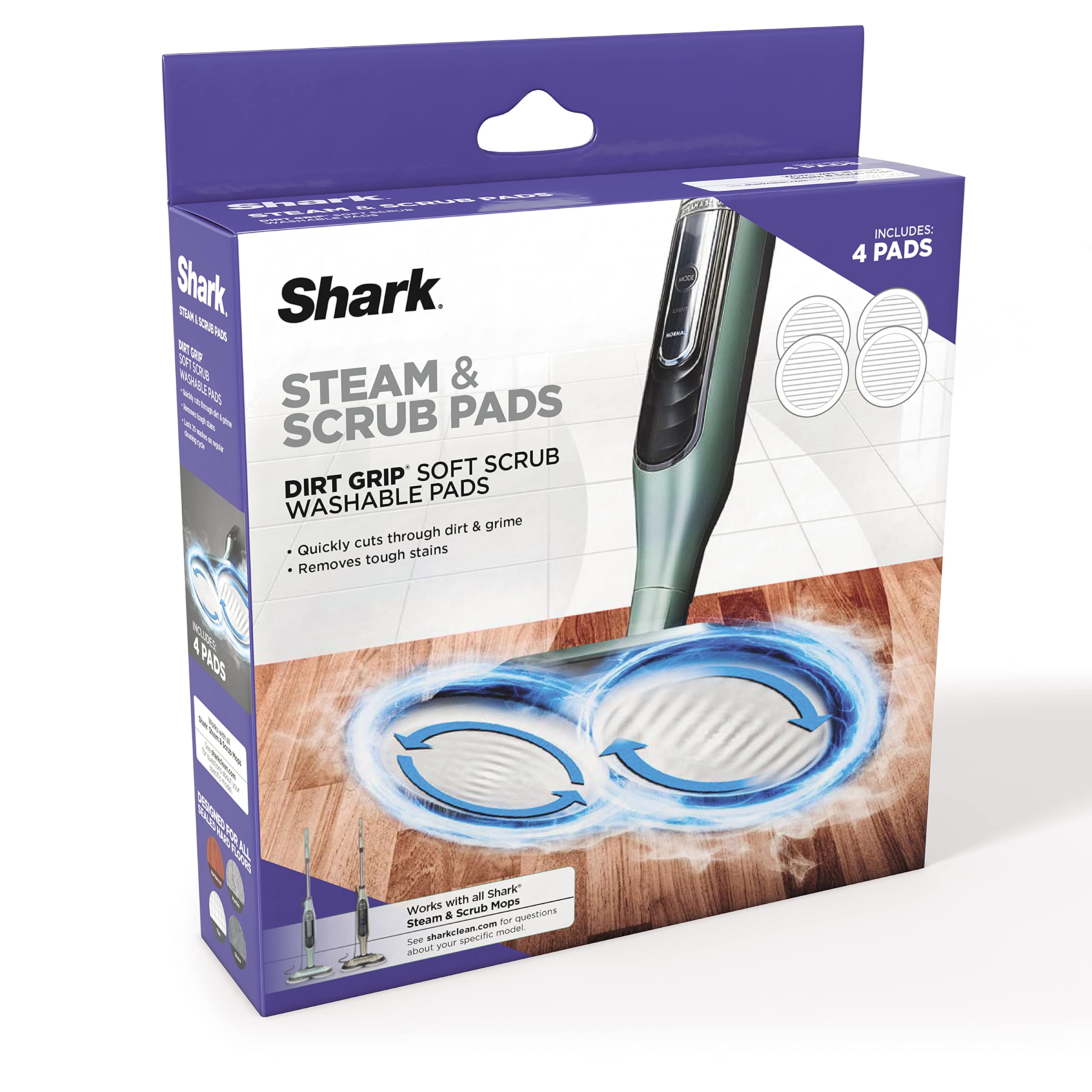 Shark XKITP7000C Dirt Grip Soft Scrub Washable Pads (Canadian Version)