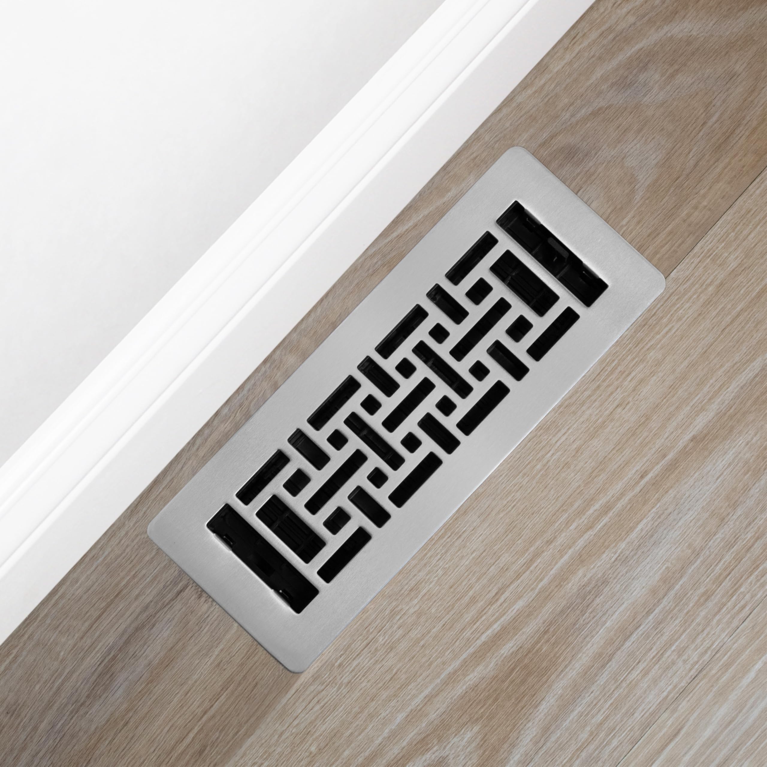 Decor Grates LAJH310-NKL Oriental *NEW* Low Profile Floor Register, 3x10 Inches, Brushed Nickel