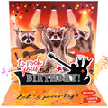 FITMITE Birthday Cards, Funny MUSICAL&SHAKING Raccoon Pop-up Greeting Card Birthday Gifts for Women Men Husband Wife Kids