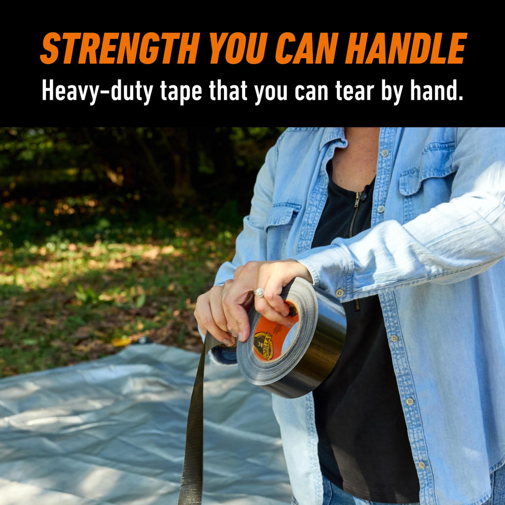 Gorilla Heavy Duty Tape, Duct Tape, Utility Tape, Triple Layer Strength, Indoor & Outdoor, Weather Resistant Shell, 1.88 in x 35 yd (32 Meters), Black (Pack of 2)