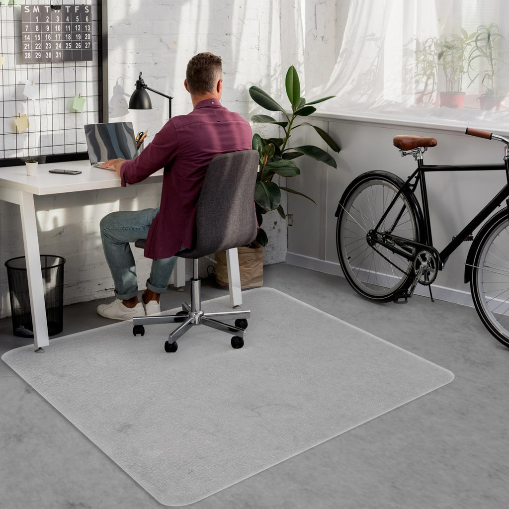 BesWin Office Chair Mat for Hardwood Floor - 36"x48" Clear PVC Desk Chair Mat - Heavy Duty Floor Protector for Home or Office - Easy Clean and Flat Without Curling